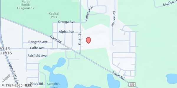 Map showing Fairview Middle School at 3415 Zillah Street, Tallahassee, FL