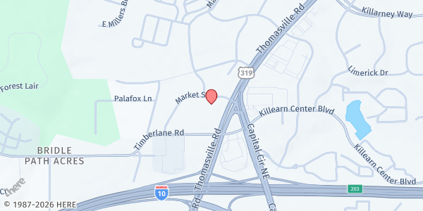 Map showing FEEDING FLORIDA Main Office at 1489 Market Street, Tallahassee, FL