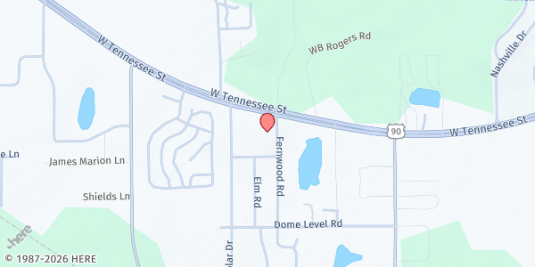 Map showing Fernwood Baptist Church at 1324 Fernwood Rd., Tallahassee, FL