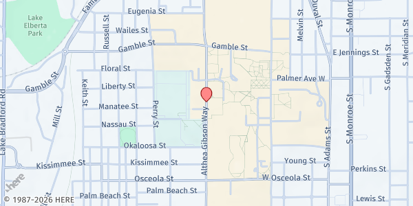 Map showing Florida A & M University Student Health at 1735 Wahnish Way, Tallahassee, FL