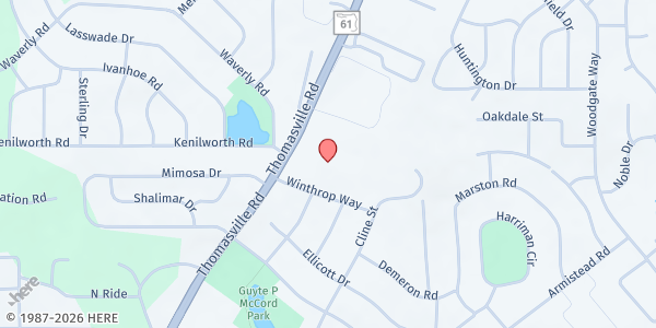 Map showing Freedom Church (FAOG) at 2801 Thomasville Road, Tallahassee, FL