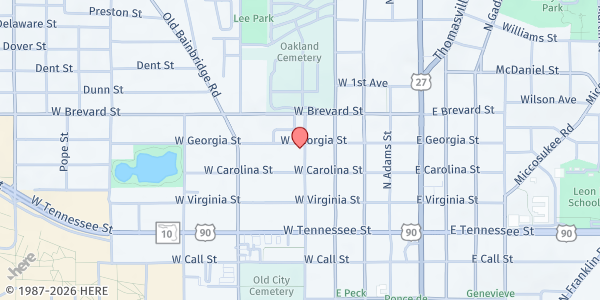 Map showing Frenchtown Neighborhood Improvement Association at 524 N MLK Blvd., Tallahassee, FL