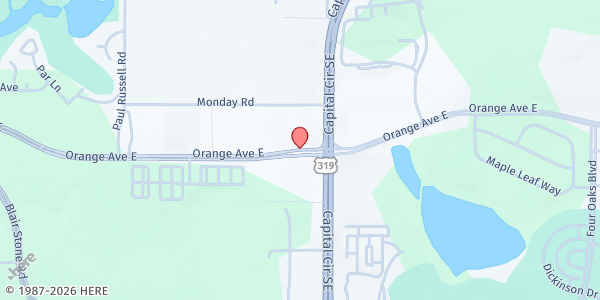 Map showing Greater Love COGIC at 524 E. Orange Ave., Tallahassee, FL