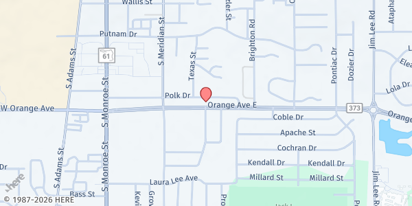 Map showing Greater Love COGIC at 524 East Orange Ave, Tallahassee, FL