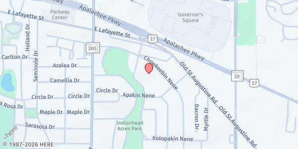 Map showing Hartsfield Elementary School - Grocery Locker at 1414 Chowkeebin Nene, Tallahassee, FL
