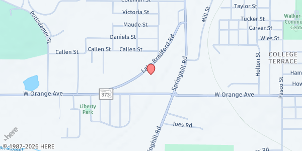 Map showing Jacob Chapel Baptist Church at 2333 Lake Bradford Rd., Tallahassee, FL