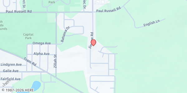 Map showing Life Deliverance Ministries at 3377 Jim Lee Road, Tallahassee, FL