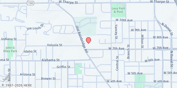 Map showing New Mt. Zion AME Church at 1401 Old Bainbridge Rd., Tallahassee, FL