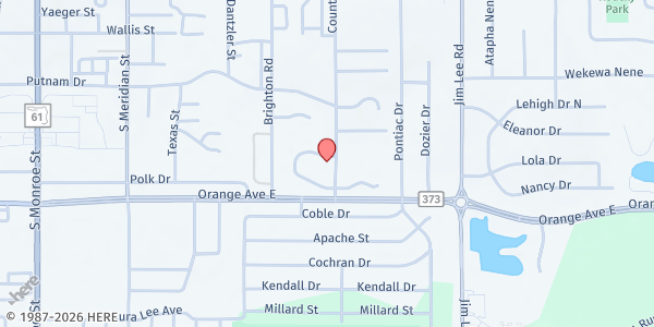 Map showing Orange Avenue Apartments at 2710 Country Club Dr., Tallahassee, FL