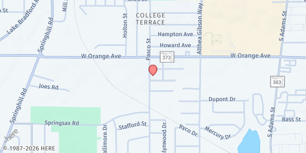 Map showing Tabernacle Missionary Baptist Church at 615 Tuskegee St., Tallahassee, FL