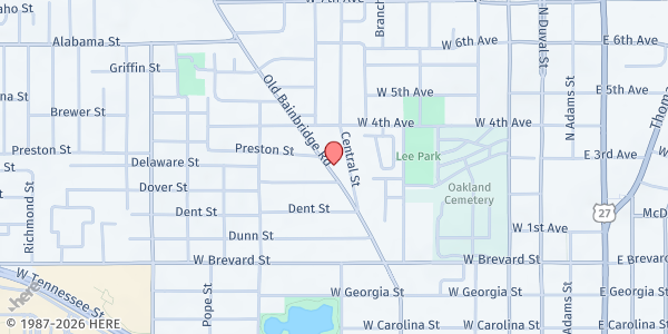 Map showing Tallahassee Urban League at 923 Old Bainbridge Rd., Tallahassee, FL