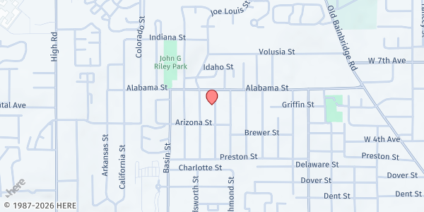 Map showing The Frontline Project at 1200 Harlem St., Tallahassee, FL