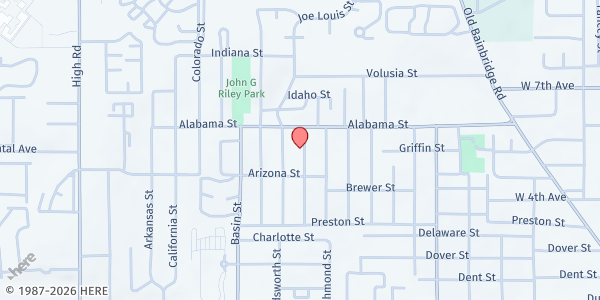 Map showing The Frontline Project (Dream Center) at 1200 Harlem St., Tallahassee, FL