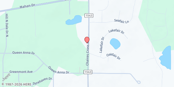 Map showing Victory House Community Resource Center, Inc. at 1478 Chaires Cross Rd., Tallahassee, FL