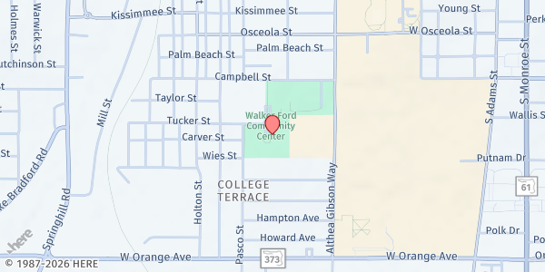 Map showing Walker Ford Community Center at 2301 Pasco Street, Tallahassee, FL