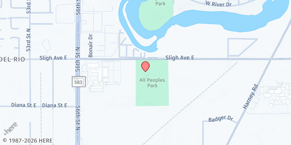 Map showing All People's Community Park & Life Center at 6105 E Sligh Ave, Tampa, FL