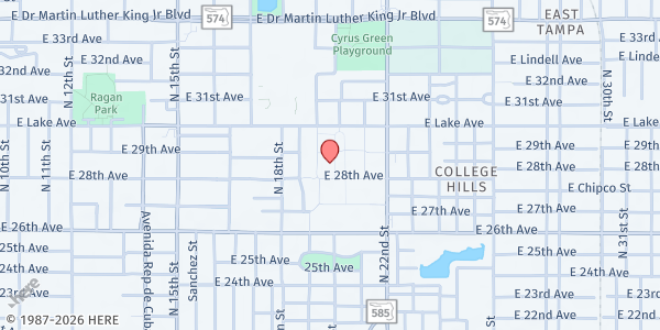 Map showing Belmont Heights Estates at 3540 North 20th Street, Tampa, FL