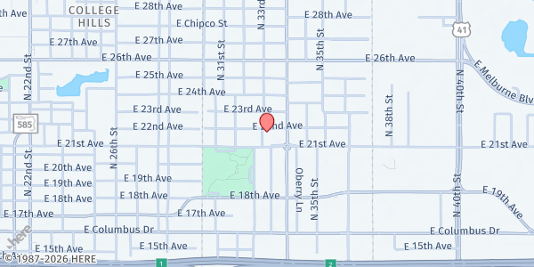 Map showing Bethesda Pantry at 3301 East 22nd Avenue, Tampa, FL