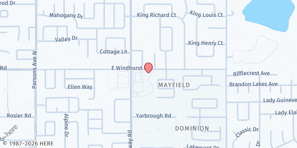 Map showing Boricuas de Corazon, Inc. - Brandon at 5120 Kelly Rd, Tampa, FL