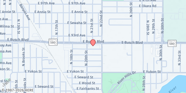 Map showing CATHOLIC CHARITIES-Hillsborough County at 2021 East Busch Boulevard, Tampa, FL