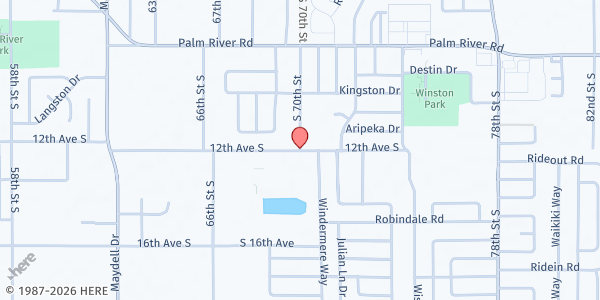 Map showing Community Service Center Inc. at 7001 S 12th Ave, Tampa, FL