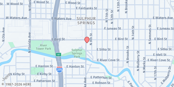 Map showing Dream Builders at 8131 N Nebraska Avenue, Tampa, FL