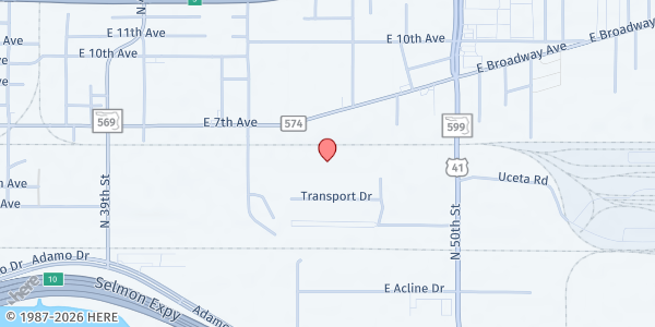 Map showing Feeding Tampa Bay Community Market at 4702 Transport Dr., Tampa, FL