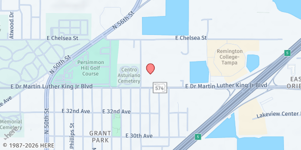 Map showing First Calvary Family Life Ministry at 5610 East Martin Luther King Junior Boulevard, Tampa, FL