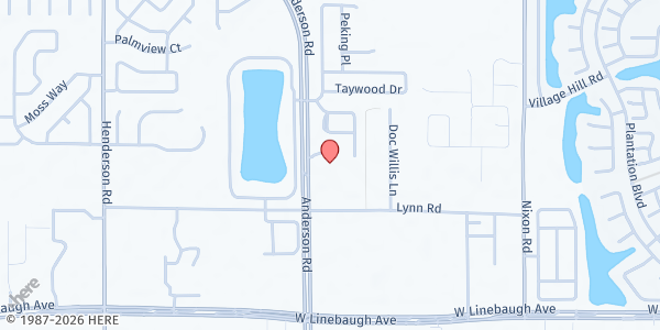 Map showing From the Heart Outreach - Tampa at 10651 Anderson Rd., Tampa, FL
