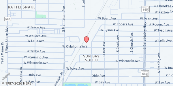 Map showing Gandy Civic Association at 4207 W. Oklahoma Ave., Tampa, FL
