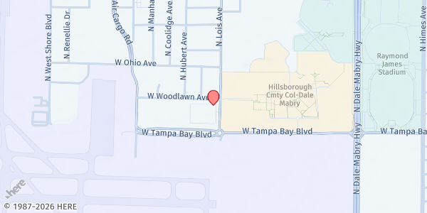 Map showing Hillsborough Community College (Southshore) at 4010 N Lois Ave, Tampa, FL