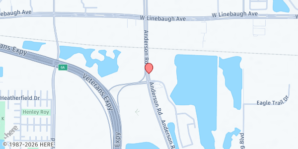 Map showing HILLSBOROUGH | Dedicated Senior Medical Center at 9501 Anderson Road, Tampa, FL