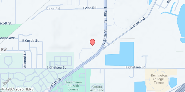 Map showing ICNA Relief's Tampa Office at 5628 56th Commerce Park Boulevard, Tampa, FL