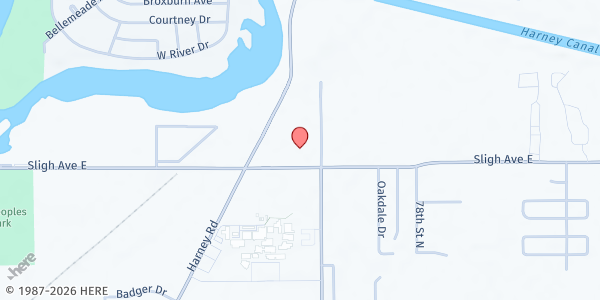 Map showing Islamic Society of Tampa Bay at 7326 East Sligh Avenue, Tampa, FL