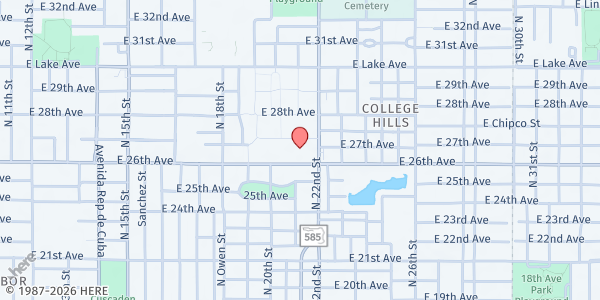Map showing Lee Davis CRC at 3402 N 22nd St, Tampa, FL
