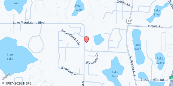 Map showing Living In Faith at 15932 Lake Magdalene Blvd., Tampa, FL
