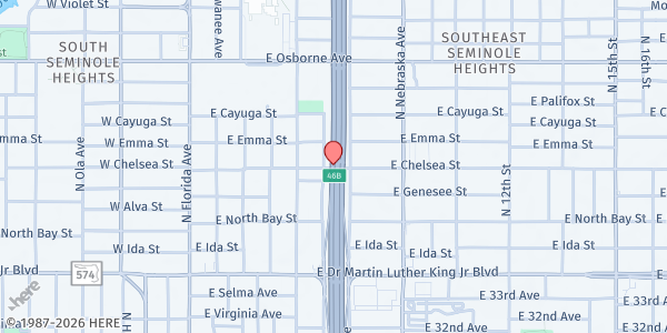 Map showing Ministerio Mujeres Restauradas por Dios - Tampa Underground at 798 E Chelsea St., Tampa, FL