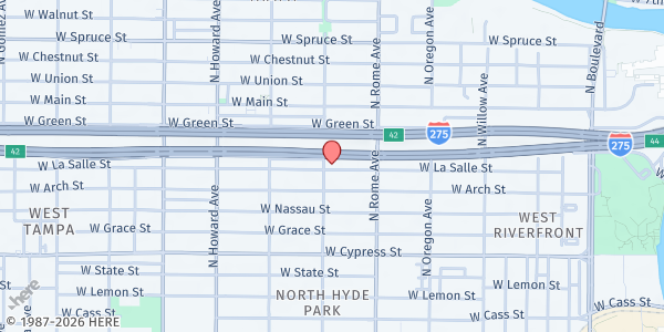 Map showing Mt. Olive AME Church at 1745 W. La Salle St., Tampa, FL