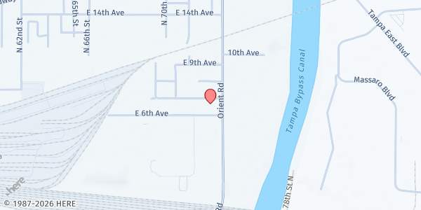 Map showing NORTHSIDE BEHAVIORAL HEALTH at 1800 Orient Road, Tampa, FL
