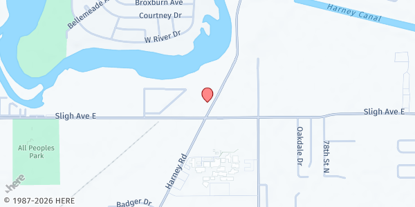 Map showing Potters House at 6916 Harney Road, Tampa, FL
