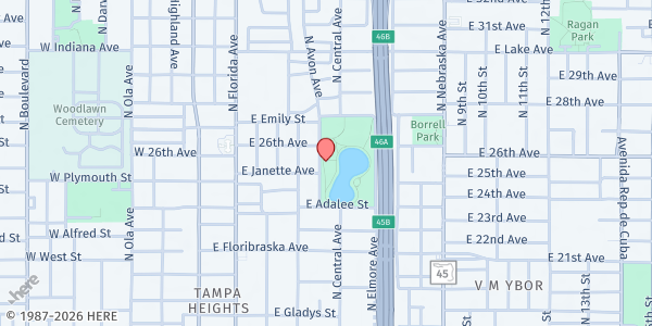 Map showing Rise Tampa - Robles Park at 3305 North Avon Avenue, Tampa, FL