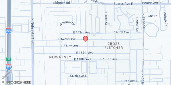 Map showing Santa Maria Mission at 14004 North 15th Street, Tampa, FL