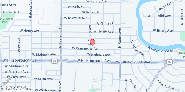 Map showing St. Chad's Episcopal Church at 5609 North Albany Avenue, Tampa, FL