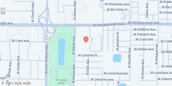 Map showing St. Lawrence, Matthew 25 at 5225 N. Himes Ave., Tampa, FL