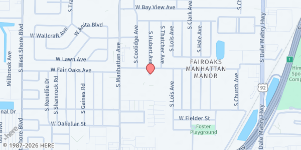 Map showing St. Patrick Catholic Church at 4518 S. Manhattan Ave, Tampa, FL