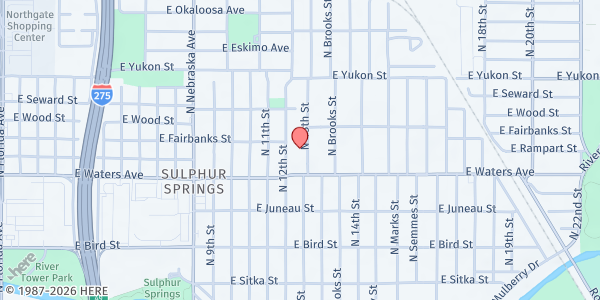 Map showing Sulphur Springs K-8 Community School (YMCA) at 8412 North 13th Street, Tampa, FL