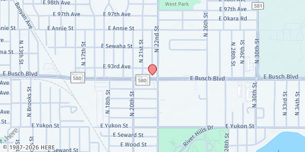 Map showing Trinity Cafe 2 at 2202 E. Busch Blvd., Tampa, FL