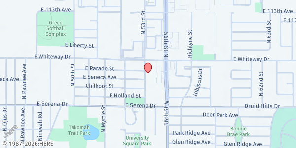 Map showing Truth Outreach Ministry - Tampa at 10711 North 53rd Street, Tampa, FL
