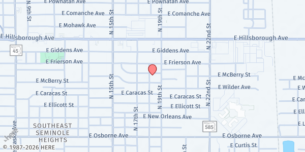 Map showing Westside Community SDA Church at 1803 E. Shadowlawn Ave., Tampa, FL