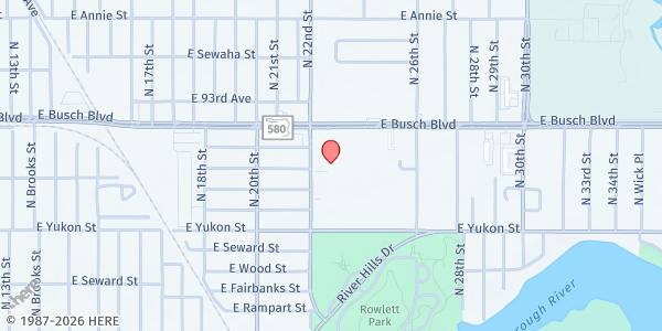 Map showing Woodson Elementary at 8715 North 22nd Street, Tampa, FL